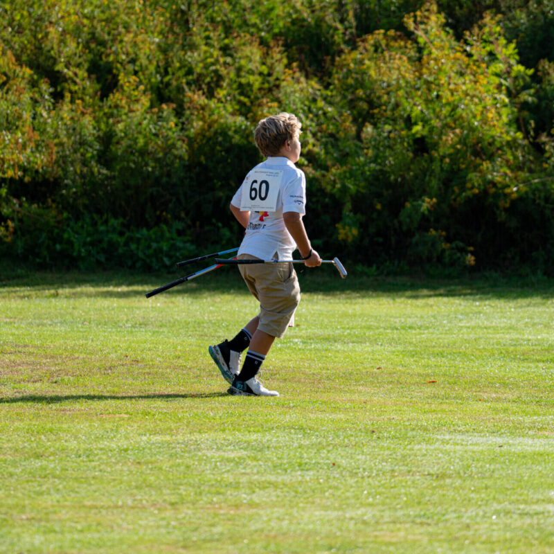 Be Ne Lux sprint speedgolf youngest participant Finn Gillis 8 years