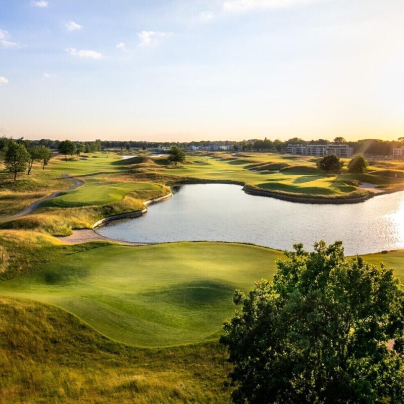 WEB The National Golf Brussels golf course overview sunset